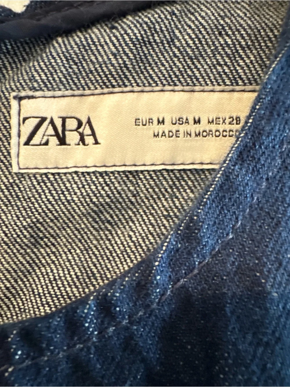 Zara Dark Wash Denim with Pleated Detail Mini Dress - Size M - Picture 3 of 5